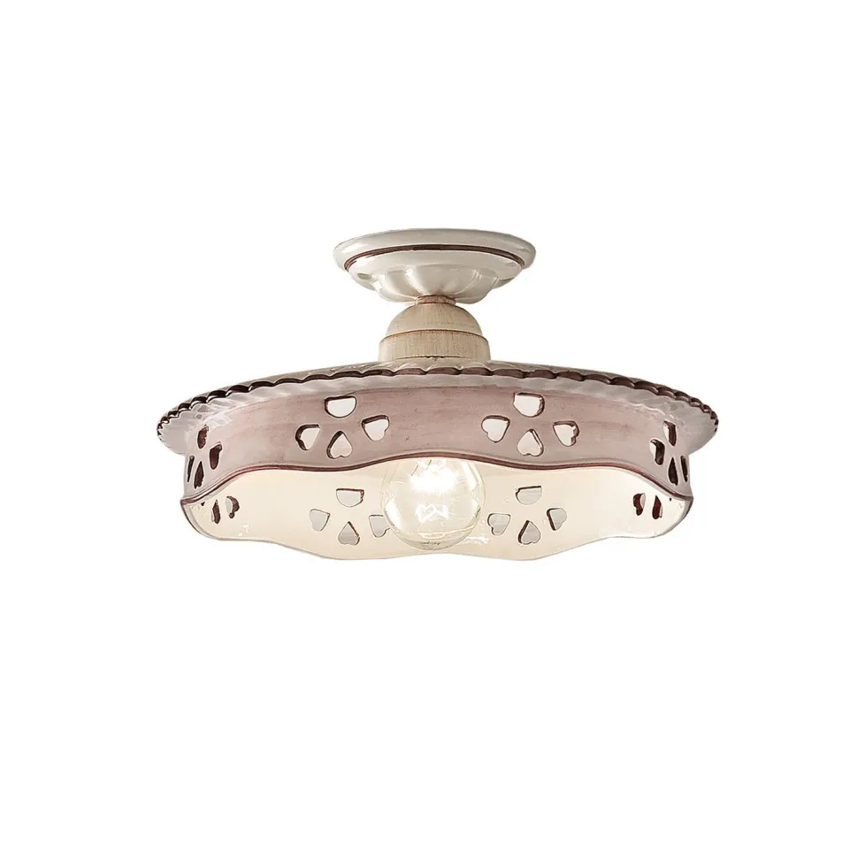 Deckenleuchte Handarbeit Keramik rund D: 23 cm E27 ALDO