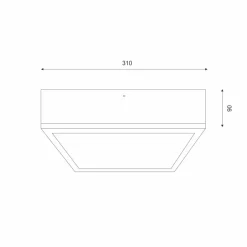 Deckenleuchte Holz B: 31 cm klein quadratisch 2x E27