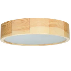 Deckenleuchte Holz Braun rund Wohnzimmer