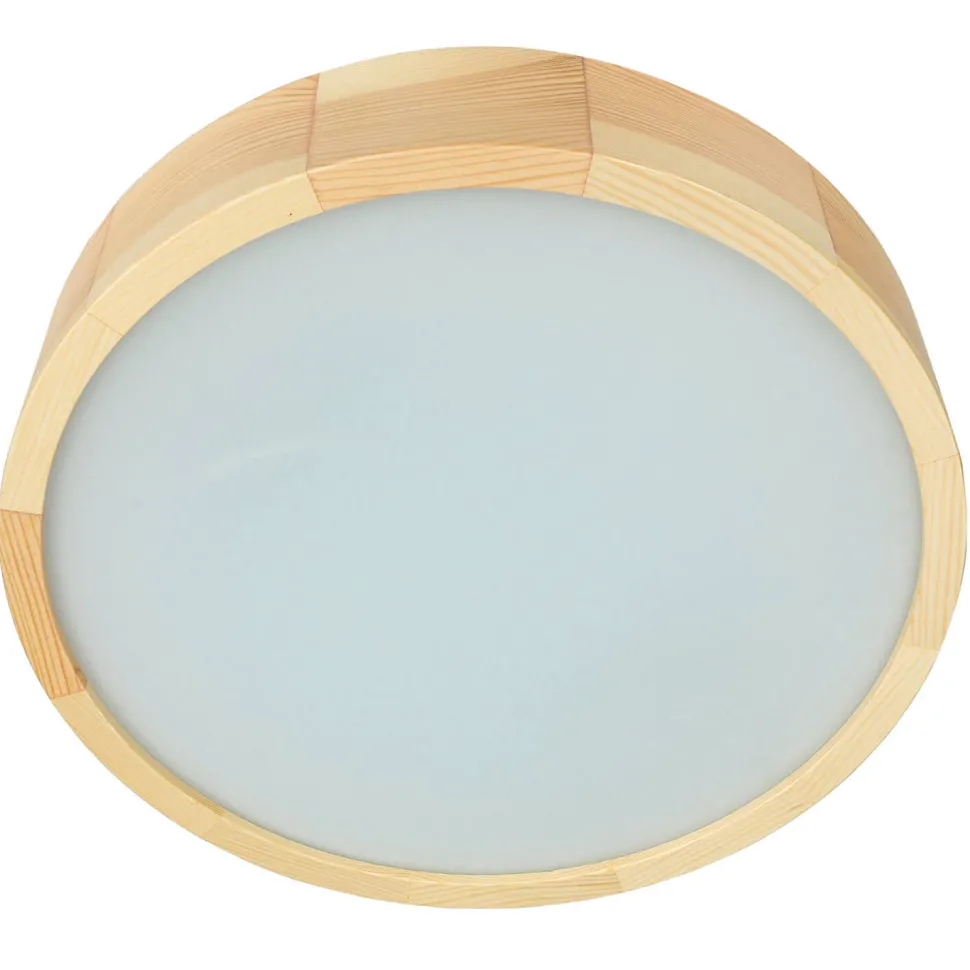 Deckenleuchte Holz Braun rund Wohnzimmer