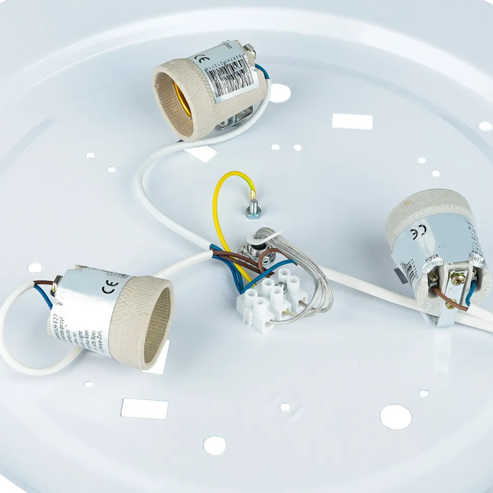 Deckenleuchte Holz Braun 3-flmg rund Wohnzimmer