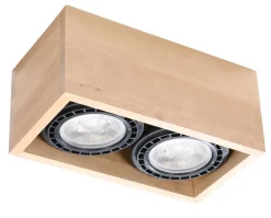 Deckenleuchte Holz eckig klein für 2x GU10 wohnlich
