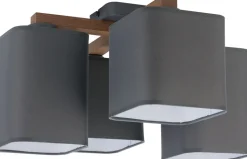 Deckenleuchte IMALE in Graphit Holz Flur Lampe