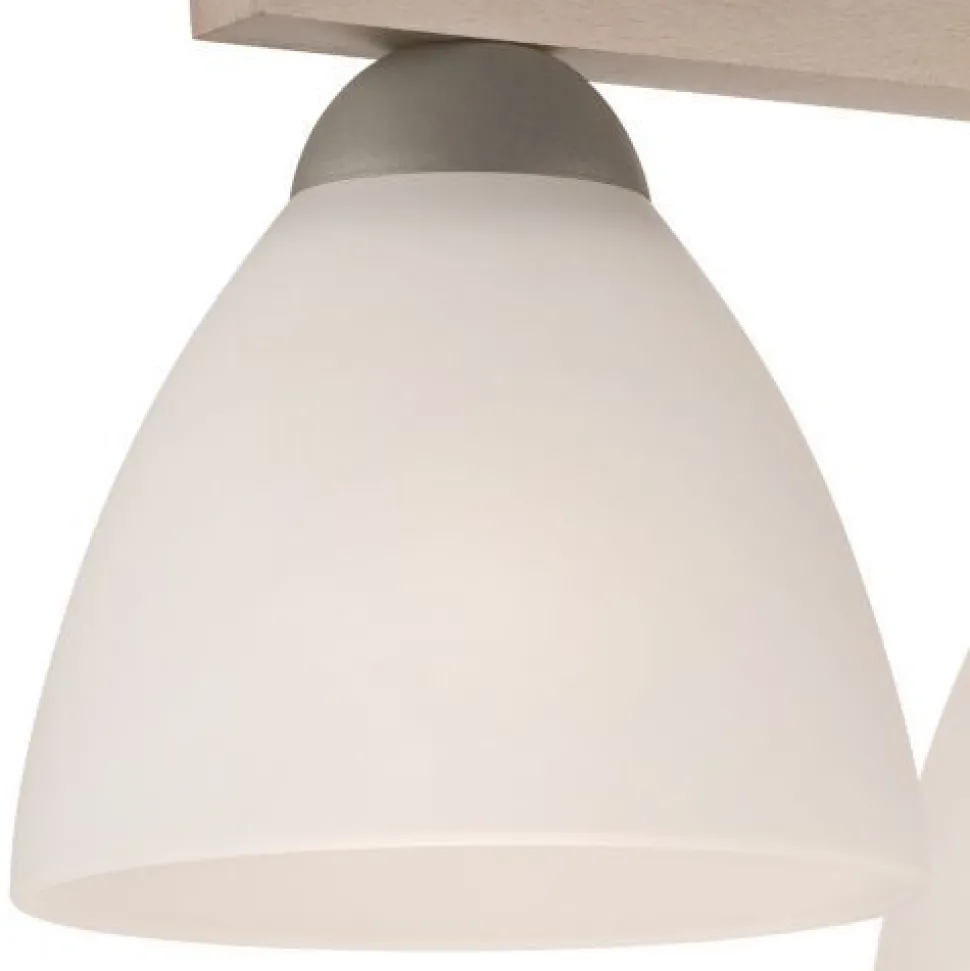 Deckenleuchte in Buche Weiß Holz Wohnzimmer