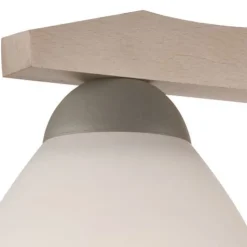 Deckenleuchte in Buche Weiß Holz Wohnzimmer