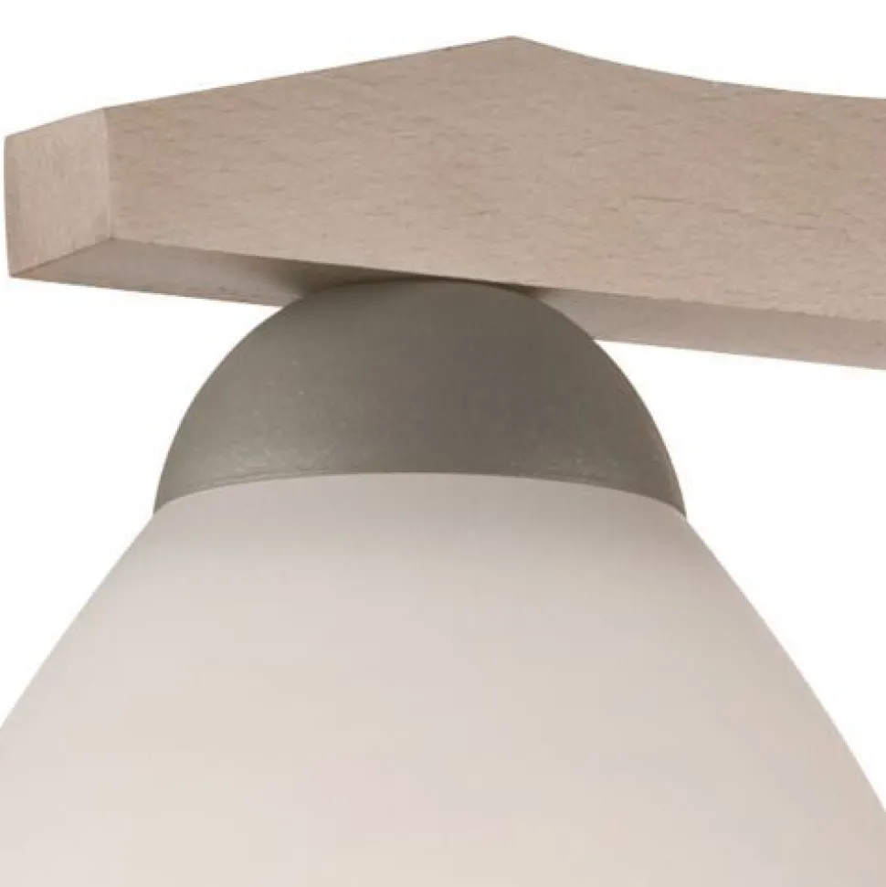 Deckenleuchte in Buche Weiß Holz Wohnzimmer