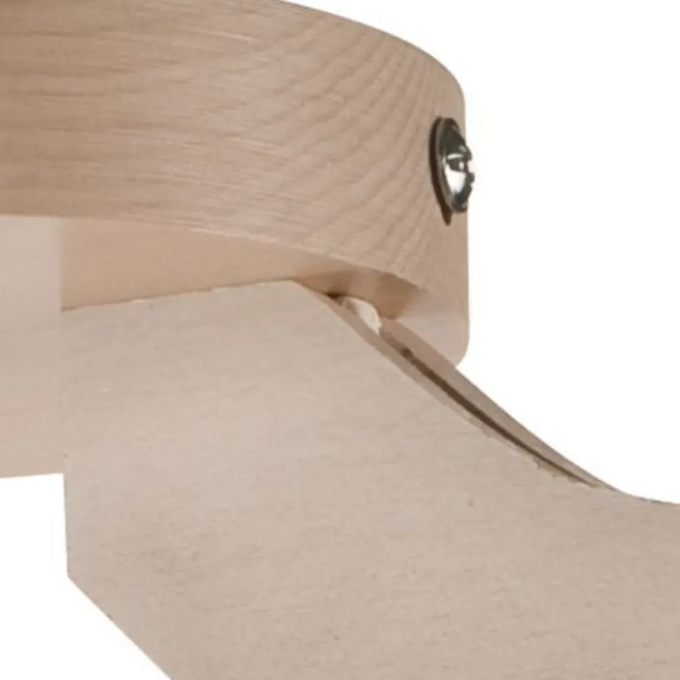 Deckenleuchte in Buche Weiß Holz Wohnzimmer