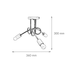 Deckenleuchte in Chrom Wohnzimmer 3-flmg Esszimmer