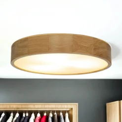 Deckenleuchte in Eiche 3-flammig rund Wohnzimmer