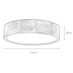 Deckenleuchte in Eiche rund Wohnzimmer Holz Lampe