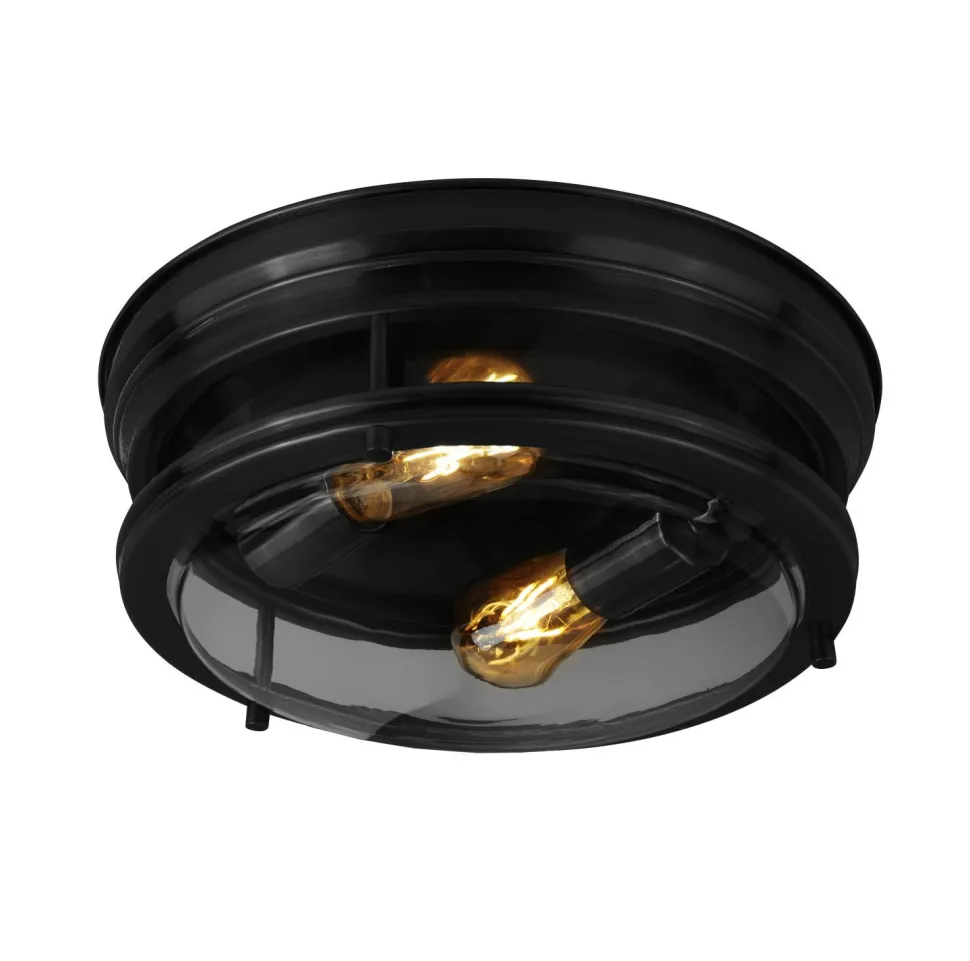 Deckenleuchte IP44 E27 Ø 35 cm Schwarz Badezimmer