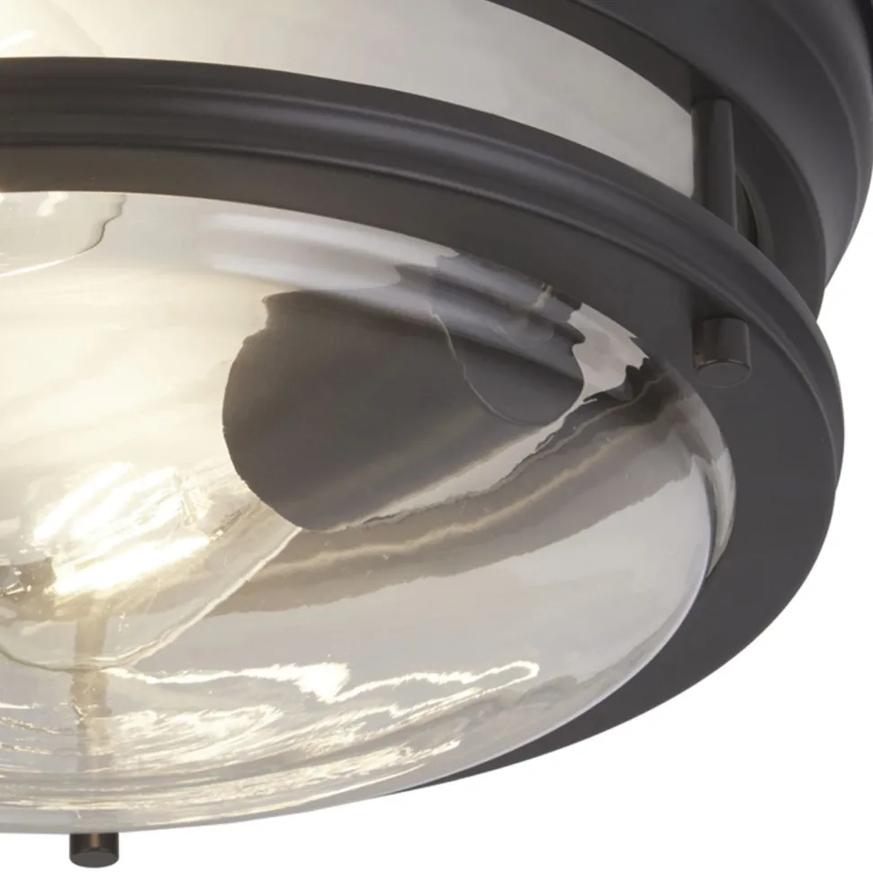 Deckenleuchte IP44 E27 Ø 35 cm Schwarz Badezimmer