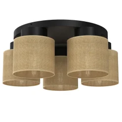 Deckenleuchte Jute Metall Ø58 cm rund E27 gemütlich