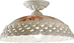 Deckenleuchte Keramik E27 rund D: 42 cm Landhaus Stil