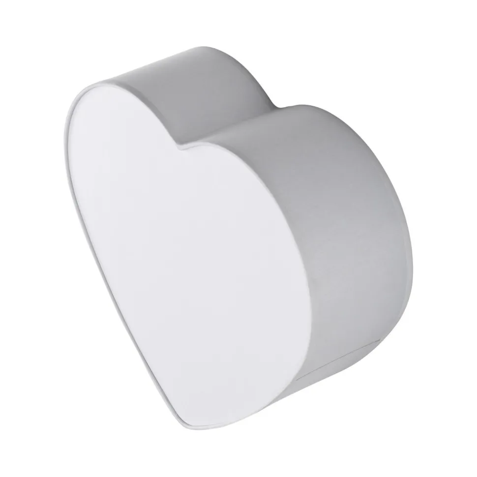 Deckenleuchte Kinder Herz L: 42 cm Stoff Grau Weiß 2x E27