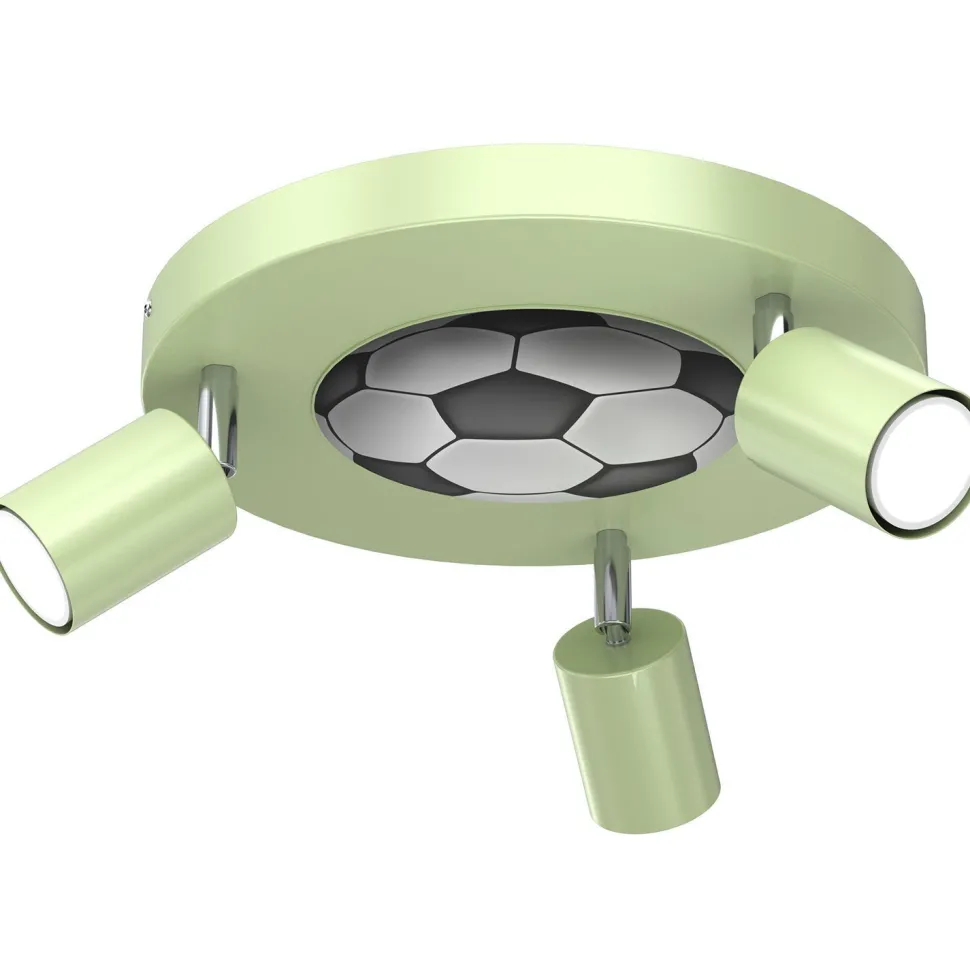 Deckenleuchte Kinderzimmer Ø 30 cm Grün 3x GU10 Metall