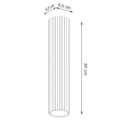Deckenleuchte klein Ø 6,5 cm H: 20 cm Weiß Aufputz Alu GU10