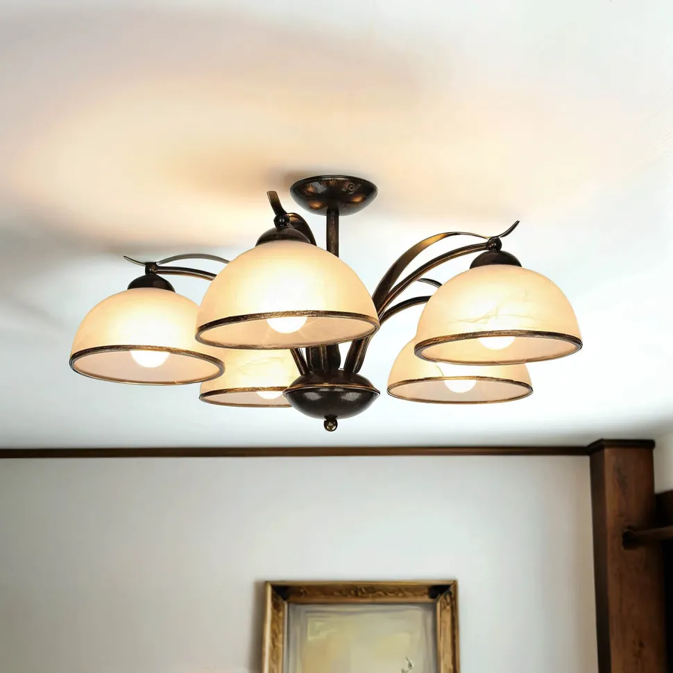 Deckenleuchte KORFU in Messing Antik 5-flmg