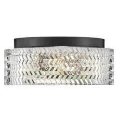 Deckenleuchte Kristall rund Ø 30,5 cm Schwarz E27 blendarm