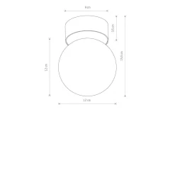 Deckenleuchte Kugel Ø 12 cm rund Schwarz Weiß G9 Glas