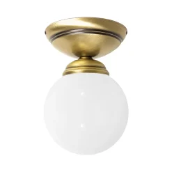 Deckenleuchte Kugel Ø 12 cm in Bronze hell glänzend Weiß