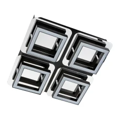 Deckenleuchte LED B: 25 cm Edelstahl in Schwarz Chrom 4200 K