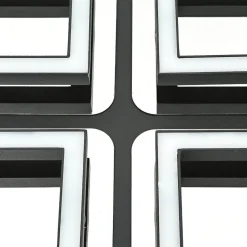 Deckenleuchte LED B: 25 cm Edelstahl in Schwarz Chrom 4200 K