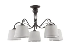 Deckenleuchte LOCOLA Ø80cm 5xE27 Braun Grau Lampe