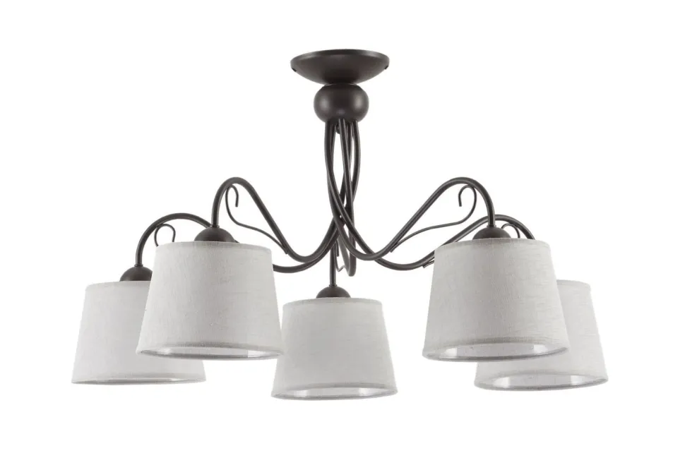 Deckenleuchte LOCOLA Ø80cm 5xE27 Braun Grau Lampe