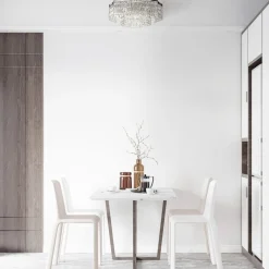 Deckenleuchte Metall B: 60 cm Chrom E14 rund Art Déco