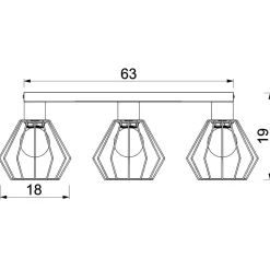 Deckenleuchte Metall Draht Schwarz L:63 cm E27 3-flmg