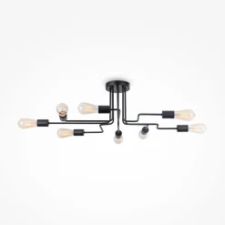 Deckenleuchte Metall E27 Schwarz Retro Design LENI