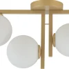 Deckenleuchte Metall Gold Weiß Kugel 3-flammig L:48 cm