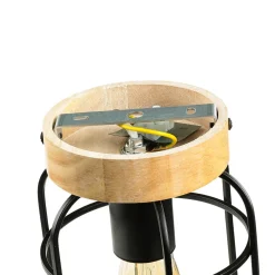 Deckenleuchte Metall Holz E27 Ø 15 cm klein