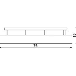 Deckenleuchte Metall Holz Schwarz Natur GU10 4-flammig