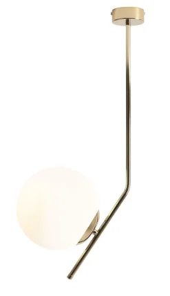 Deckenleuchte Metall in Gold Glas Kugel L:28 cm elegant