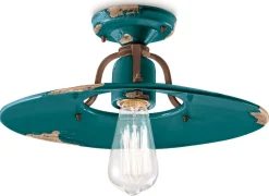 Deckenleuchte Metall Keramik rund Ø 40 cm E27 Vintage