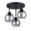Deckenleuchte Metall Rauchglas 3-flammig Ø 35 cm E27