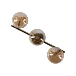 Deckenleuchte Metall Rauchglas 47 cm klein in Gold Bernstein