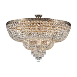 Deckenleuchte Metall rund D: 80 cm in Gold antik E27