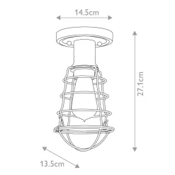Deckenleuchte Metall rund Ø 14,5 cm in Bronze Antik