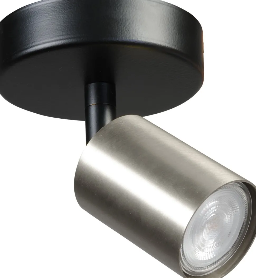 Deckenleuchte Metall Schwarz Nickel rund verstellbar