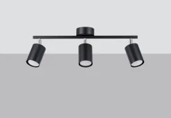 Deckenleuchte Metall schwenkbar 3-flammig Schwarz