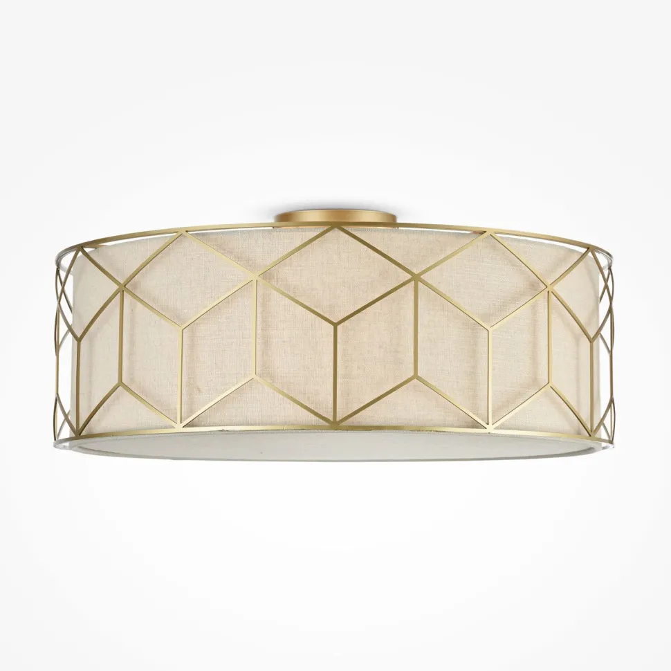 Deckenleuchte Metall Stoff E27 D: 57 cm rund Modern