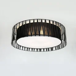 Deckenleuchte MINA Schwarz Stoff Wohnzimmer Lampe