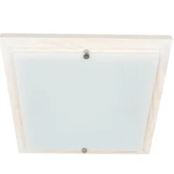 Deckenleuchte mit Holz Weiß Wohnzimmer eckig