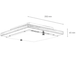 Deckenleuchte mit Holz Weiß Wohnzimmer eckig