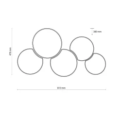 Deckenleuchte Modern 5-flammig Schwarz Gold blendarm E27