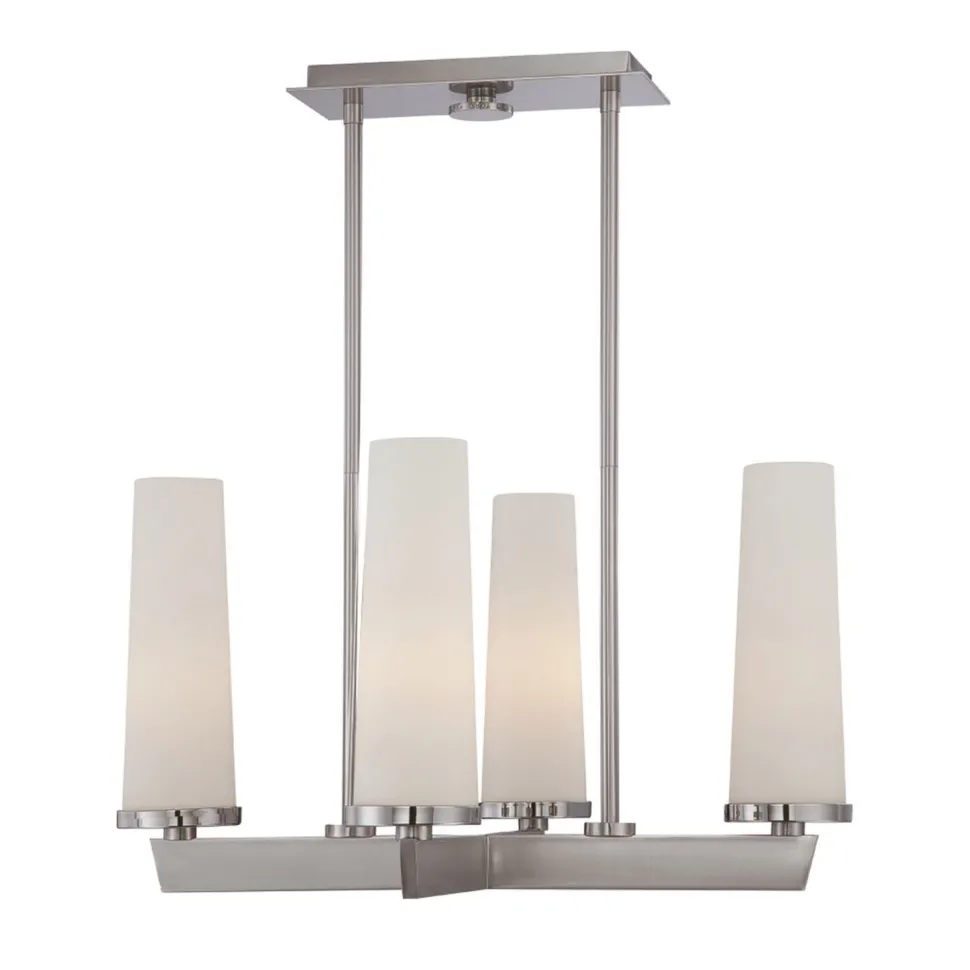 Deckenleuchte Modern in Nickel Weiß Höhe verstellbar