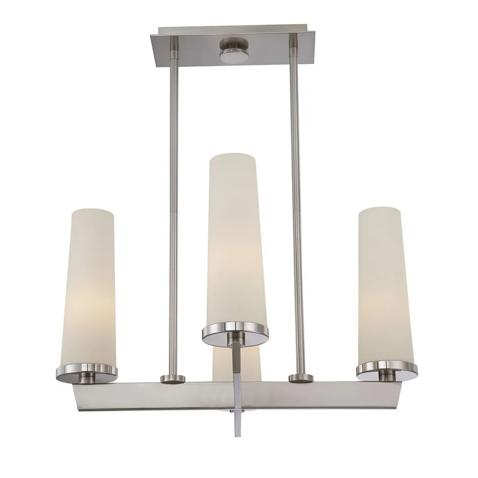 Deckenleuchte Modern in Nickel Weiß Höhe verstellbar